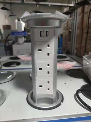 Table Mounted Motorized Pop Up Socket With USB Type C For Conference